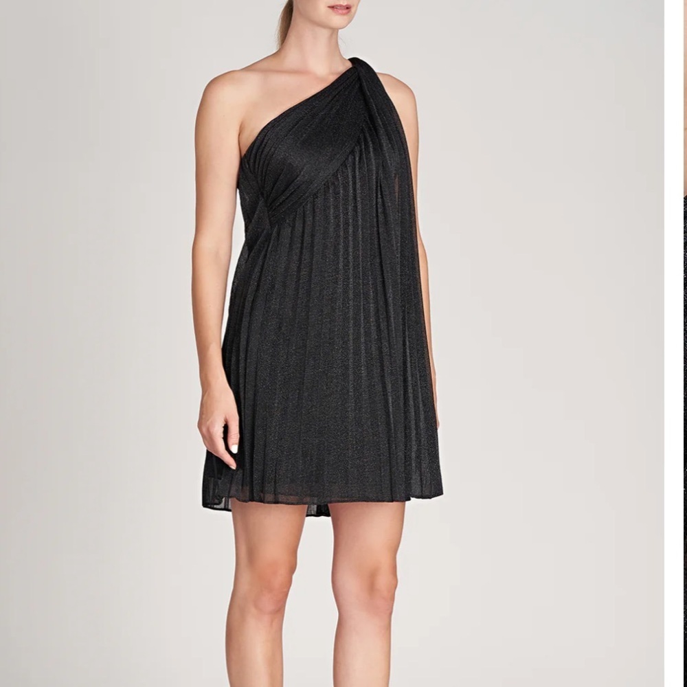 NWT Halston Clare Dress in Black Shimmer Jersey Size 2